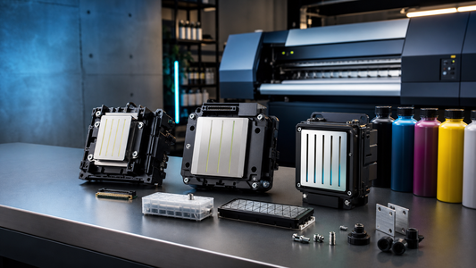 XP600 i1600-U1 and i3200 printhead comparison cover for UV and DTF buyers