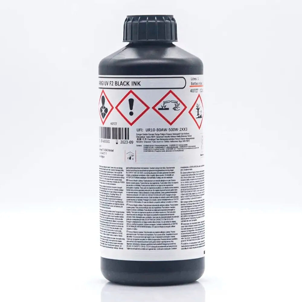 AGFA F2 Soft UV Ink - 1L for Ricoh Gen5/Gen6, KM1024 & Toshiba CE4 Black ink bottle