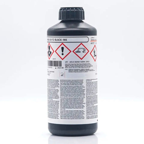 AGFA F2 Soft UV Ink - 1L for Ricoh Gen5/Gen6, KM1024 & Toshiba CE4 Black ink bottle