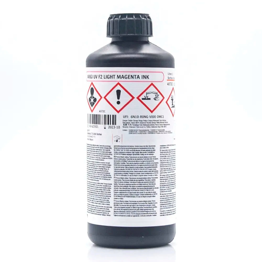 AGFA F2 Soft UV Ink - 1L for Ricoh Gen5/Gen6, KM1024 & Toshiba CE4 Light Magenta ink bottle