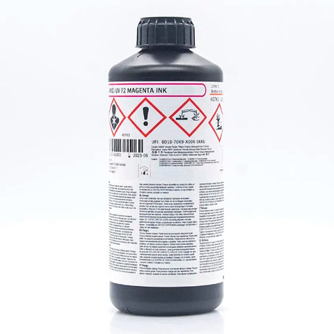 AGFA F2 Soft UV Ink - 1L for Ricoh Gen5/Gen6, KM1024 & Toshiba CE4 Magenta ink bottle