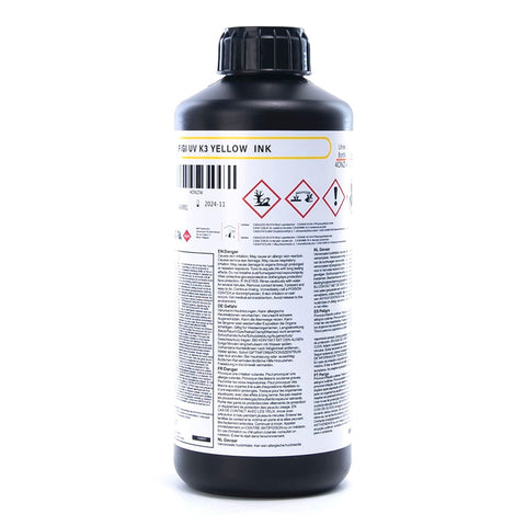 AGFA K3 Neutral UV Ink - 1L for Epson DX5/XP600/i3200 Yellow ink bottle