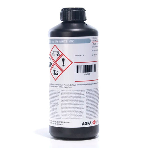 AGFA KF5 Soft UV Ink - 1L for Epson DX5/XP600/i3200 & Ricoh Gen5i White ink bottle