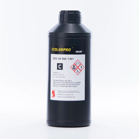 iColorPro Hard UV Ink - 500ml / 1L for Epson DX5 / DX7 UV Printheads Cyan ink bottle