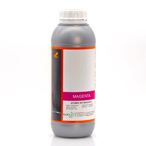 Kao Chimigraf Neutral UV Ink - 1L for Ricoh Gen5/Gen6, KM1024 & CE4M Magenta ink bottle