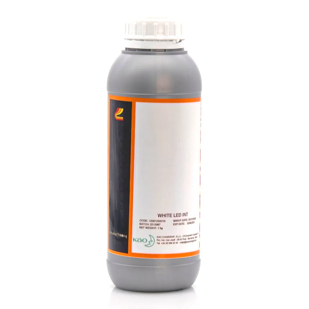Kao Chimigraf Neutral UV Ink - 1L for Ricoh Gen5/Gen6, KM1024 & CE4M White ink bottle