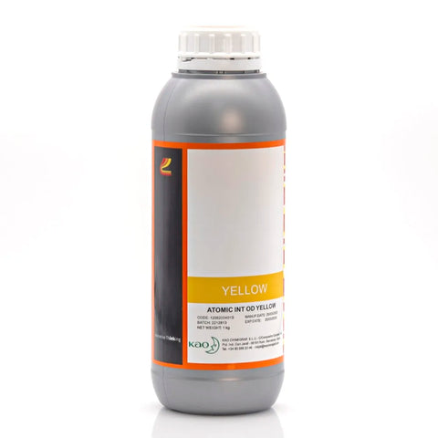 Kao Chimigraf Neutral UV Ink - 1L for Ricoh Gen5/Gen6, KM1024 & CE4M Yellow ink bottle
