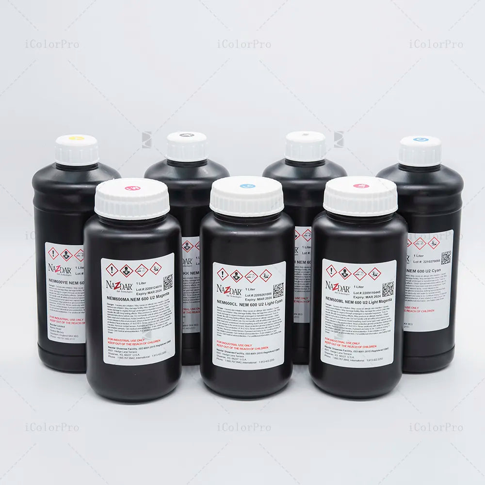 NaZdar Nem600 Neutral UV Ink - 1L for Ricoh Gen5/Gen6, KM1024 & CE4M bottle photo 2