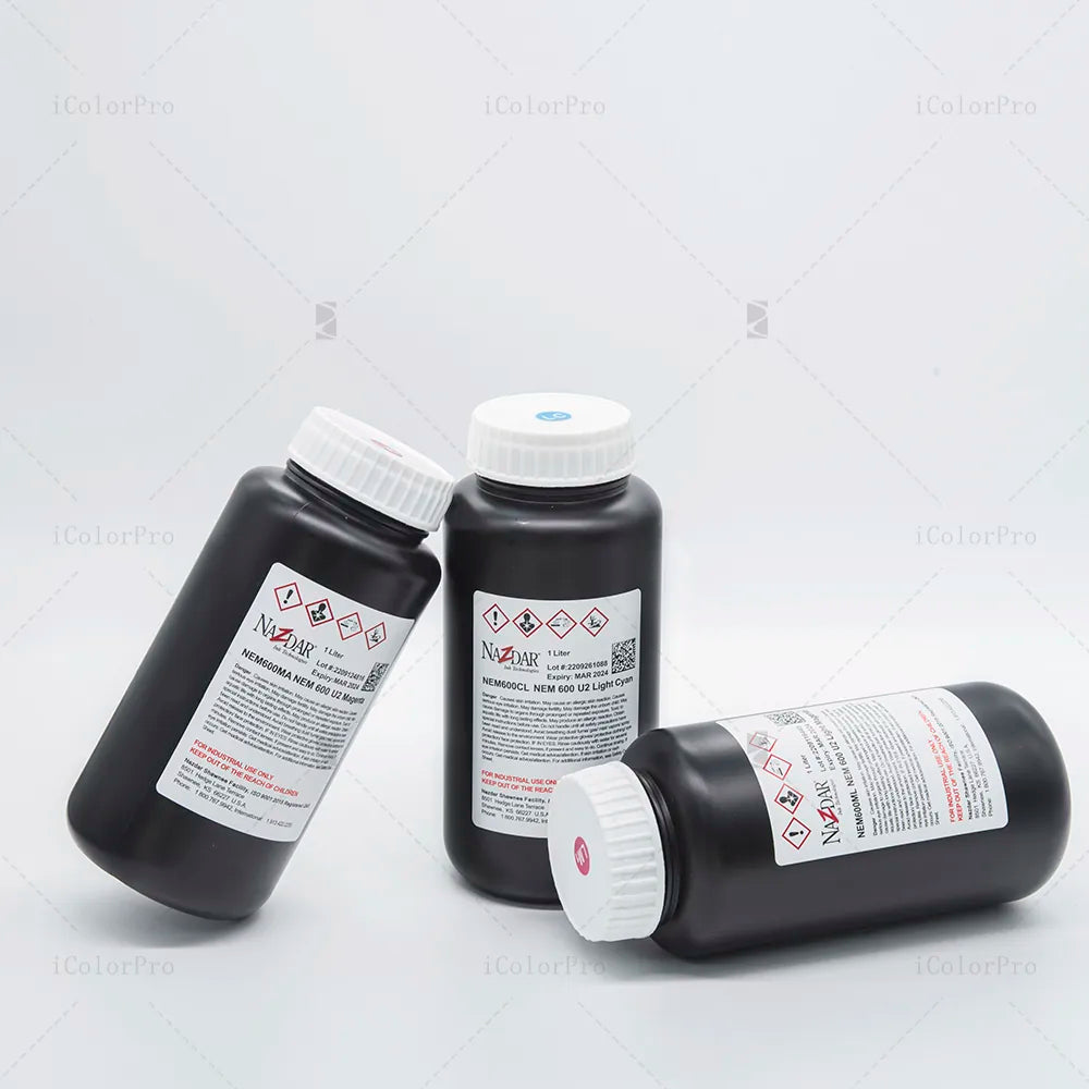 NaZdar Nem600 Neutral UV Ink - 1L for Ricoh Gen5/Gen6, KM1024 & CE4M bottle photo 4