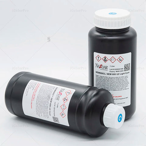 NaZdar Nem600 Neutral UV Ink - 1L for Ricoh Gen5/Gen6, KM1024 & CE4M bottle photo 8
