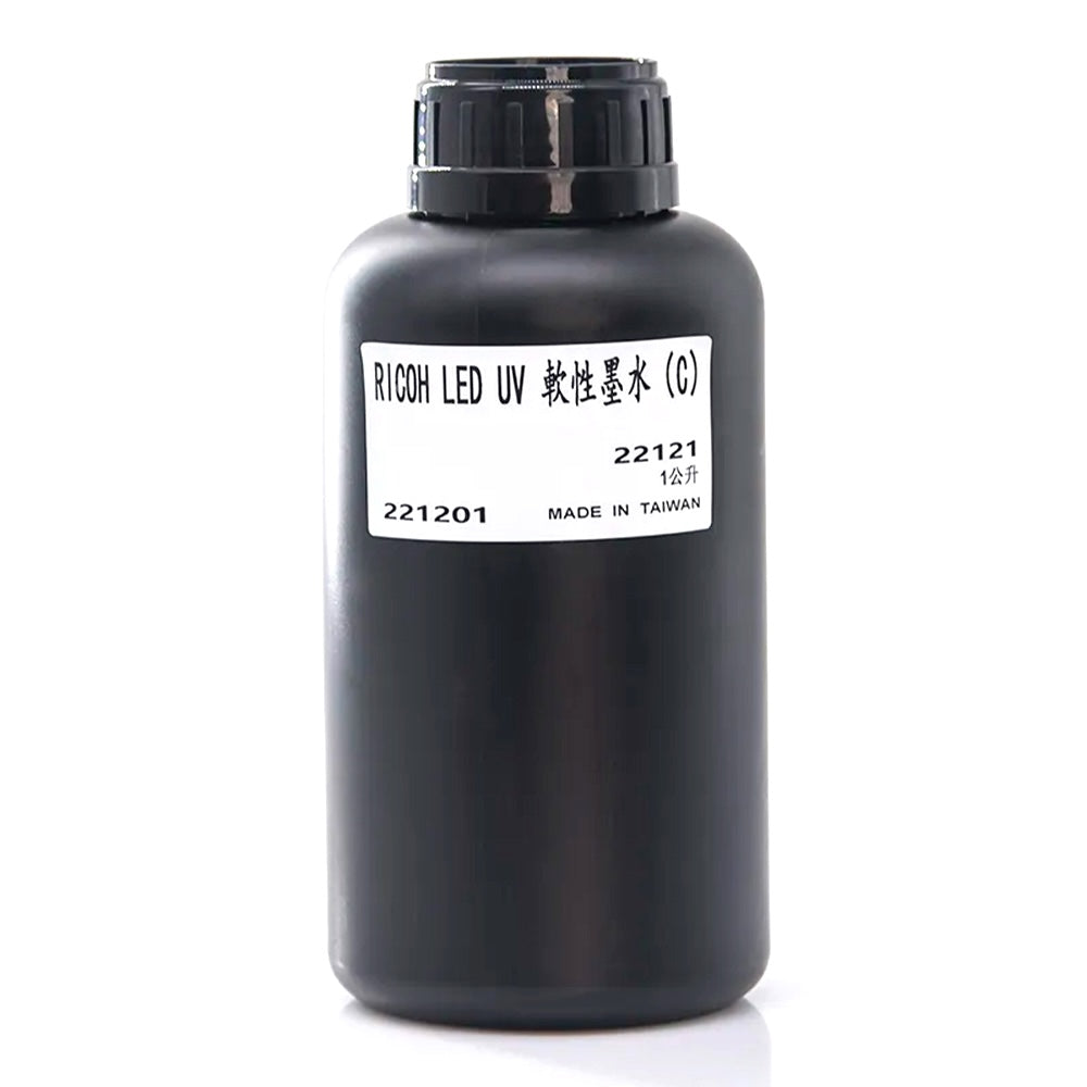 TongJou Ricoh Soft UV Ink - 1L for Ricoh Gen5/Gen6, KM1024 & CE4M Cyan ink bottle