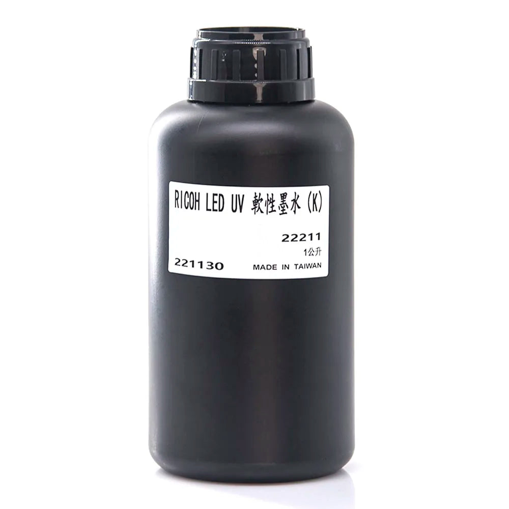 TongJou Ricoh Soft UV Ink - 1L for Ricoh Gen5/Gen6, KM1024 & CE4M Black ink bottle