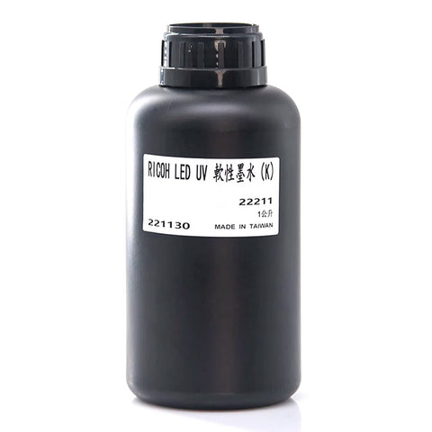 TongJou Ricoh Soft UV Ink - 1L for Ricoh Gen5/Gen6, KM1024 & CE4M Black ink bottle