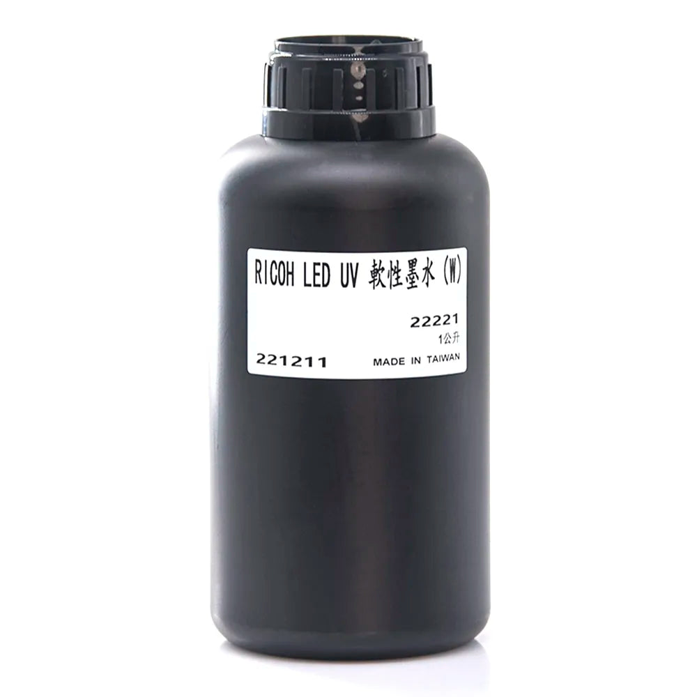 TongJou Ricoh Soft UV Ink - 1L for Ricoh Gen5/Gen6, KM1024 & CE4M White ink bottle