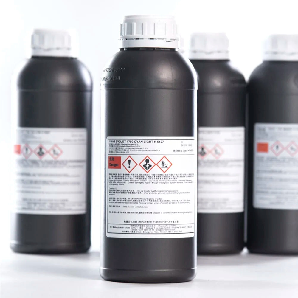 DUBUIT Neutral UV Ink - 1L for Ricoh Gen5/Gen6, KM1024 & CE4M Light Cyan ink bottle