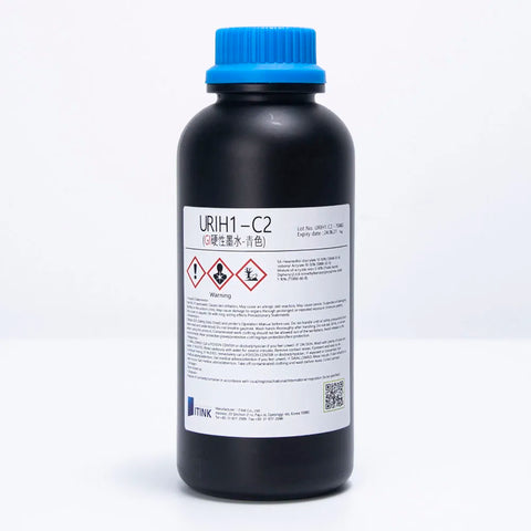 Korean IT URIH1 Gen5i Hard UV Ink - 1L for Epson DX5/XP600/i3200 & Ricoh Gen5i Cyan ink bottle