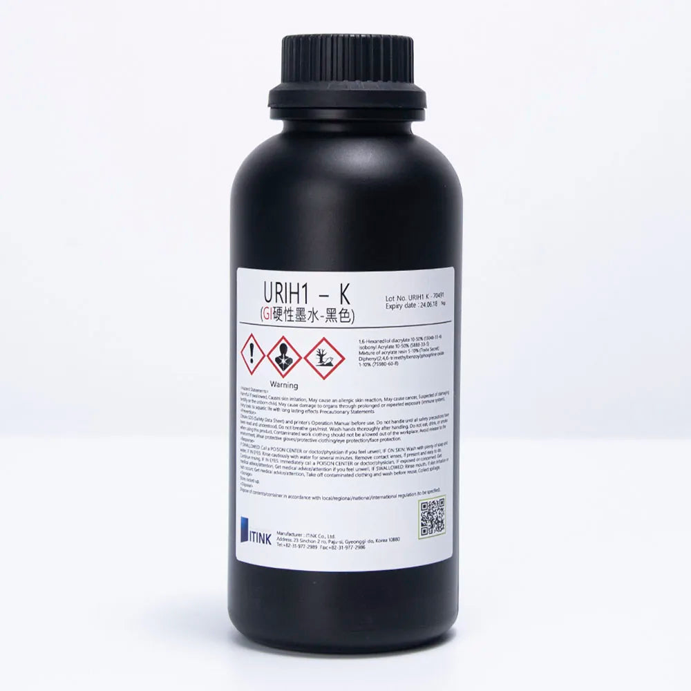 Korean IT URIH1 Gen5i Hard UV Ink - 1L for Epson DX5/XP600/i3200 & Ricoh Gen5i Black ink bottle