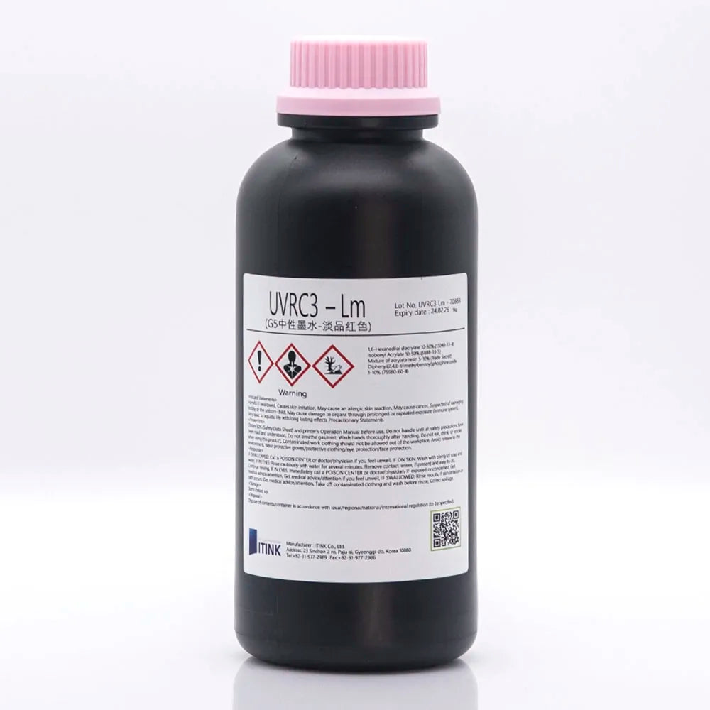 Korean IT UVRC3 Neutral UV Ink - 1L for Ricoh Gen5/Gen6, KM1024 & CE4M Light Magenta ink bottle