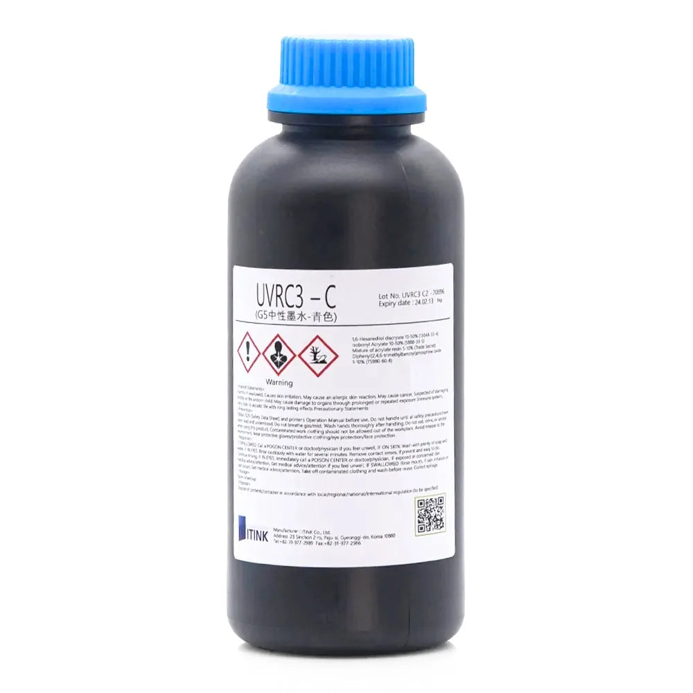 Korean IT UVRC3 Neutral UV Ink - 1L for Ricoh Gen5/Gen6, KM1024 & CE4M product bottle