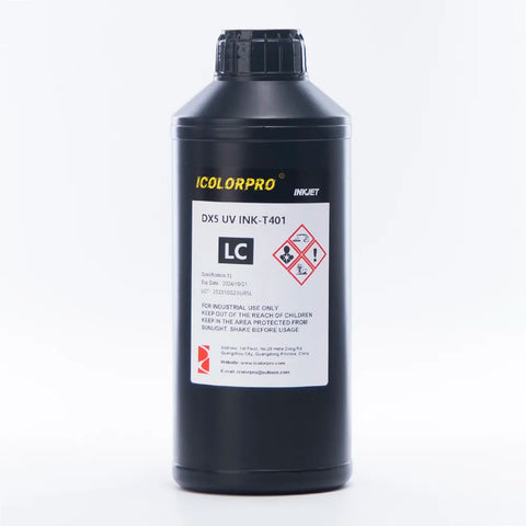 iColorPro Hard UV Ink - 500ml / 1L for Epson DX5 / DX7 UV Printheads Light Cyan ink bottle
