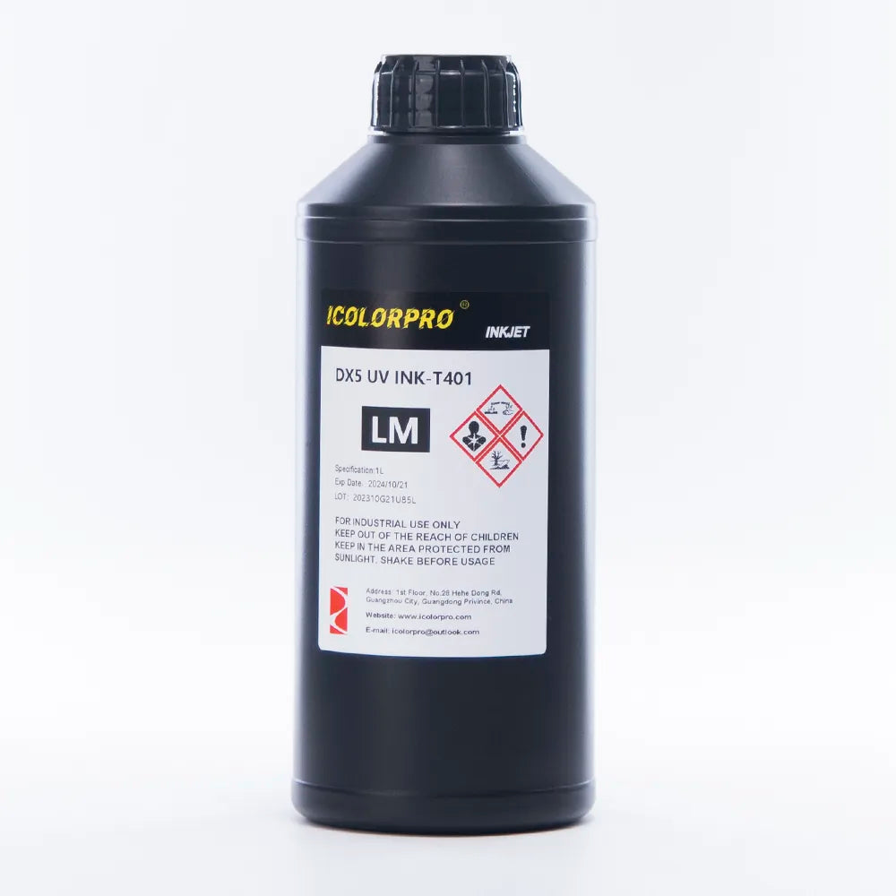 iColorPro Hard UV Ink - 500ml / 1L for Epson DX5 / DX7 UV Printheads Light Magenta ink bottle