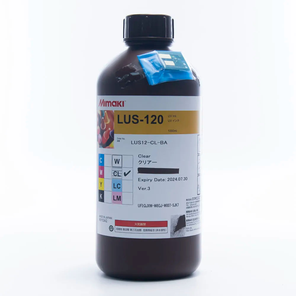 Mimaki LUS 120 UV Ink - 1L for JFX200-1213 EX/JFX200-2513/JFX200-2513 EX Light Cyan ink bottle
