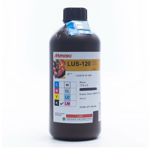Mimaki LUS 120 UV Ink - 1L for JFX200-1213 EX/JFX200-2513/JFX200-2513 EX Black ink bottle