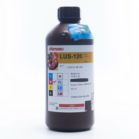 Mimaki LUS 120 UV Ink - 1L for JFX200-1213 EX/JFX200-2513/JFX200-2513 EX Magenta ink bottle