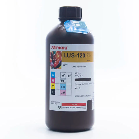 Mimaki LUS 120 UV Ink - 1L for JFX200-1213 EX/JFX200-2513/JFX200-2513 EX White ink bottle