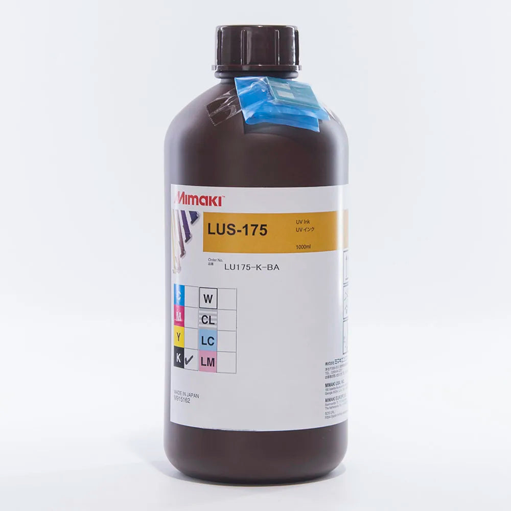 Mimaki LUS 175 UV Ink - 1L for UCJV150-160/UCJV300-75/UCJV300-107 Black ink bottle