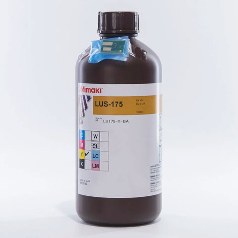 Mimaki LUS 175 UV Ink - 1L for UCJV150-160/UCJV300-75/UCJV300-107 Yellow ink bottle