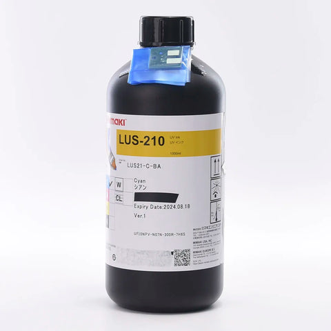 Mimaki LUS 210 UV Ink - 1L for UJV100-160/UJV100-160Plus Cyan ink bottle