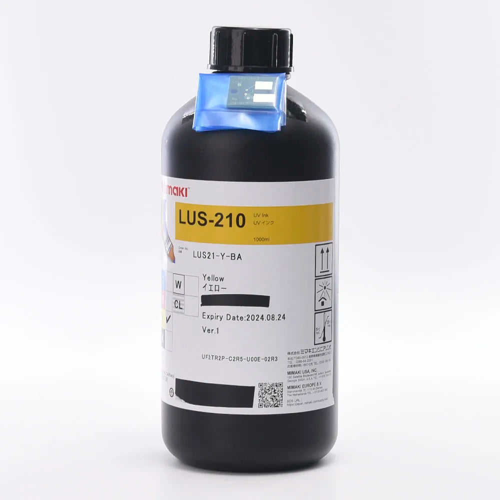 Mimaki LUS 210 UV Ink - 1L for UJV100-160/UJV100-160Plus Yellow ink bottle