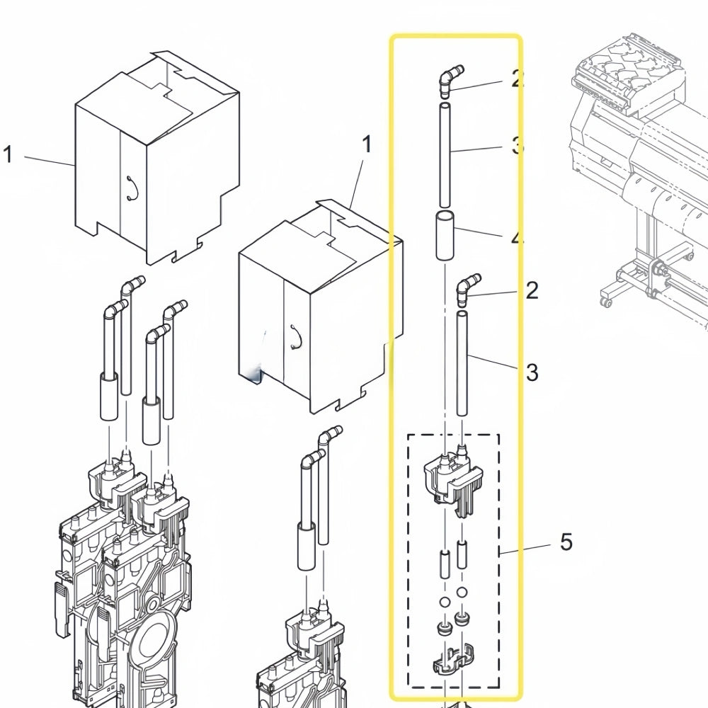 M022556 - Original Mimaki JV100 / UJV100 Double Damper Fit Assy image 5