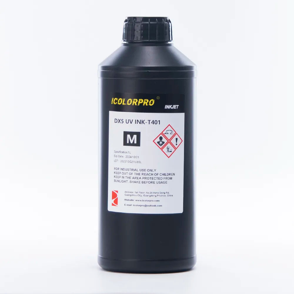 iColorPro Hard UV Ink - 500ml / 1L for Epson DX5 / DX7 UV Printheads Magenta ink bottle