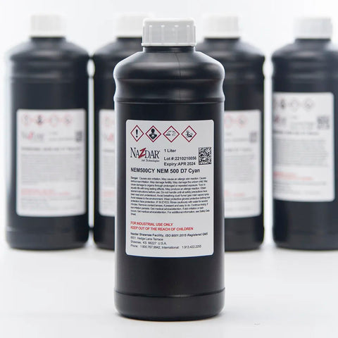 NaZdar Nem500 Neutral UV Ink - 1L for Epson DX5/XP600/i3200 & Ricoh Gen5i Cyan ink bottle