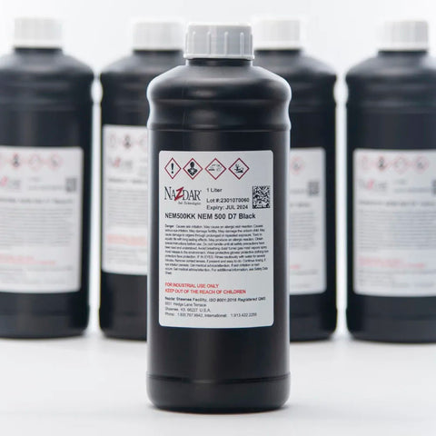 NaZdar Nem500 Neutral UV Ink - 1L for Epson DX5/XP600/i3200 & Ricoh Gen5i Black ink bottle