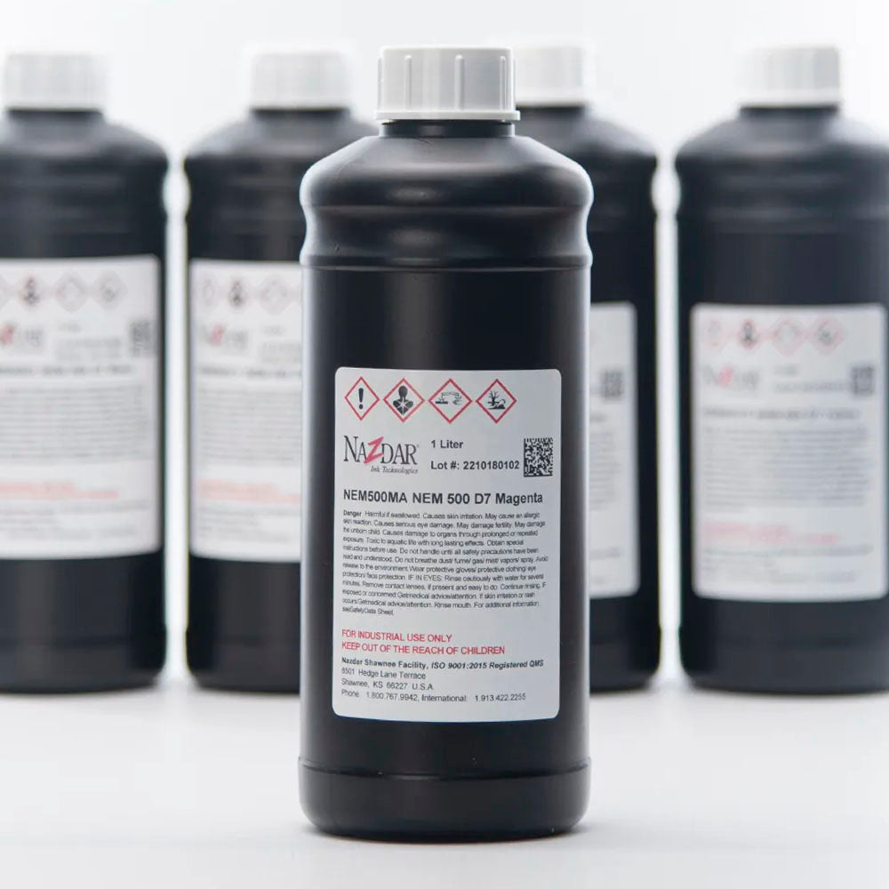 NaZdar Nem500 Neutral UV Ink - 1L for Epson DX5/XP600/i3200 & Ricoh Gen5i Magenta ink bottle
