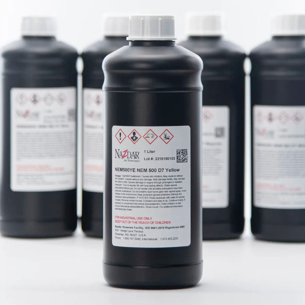 NaZdar Nem500 Neutral UV Ink - 1L for Epson DX5/XP600/i3200 & Ricoh Gen5i Yellow ink bottle