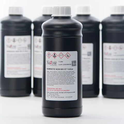 NaZdar Nem500 Neutral UV Ink - 1L for Epson DX5/XP600/i3200 & Ricoh Gen5i Yellow ink bottle