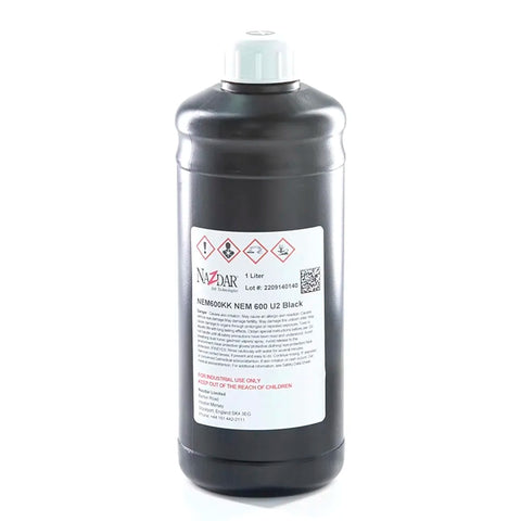 NaZdar Nem600 Neutral UV Ink - 1L for Ricoh Gen5/Gen6, KM1024 & CE4M Black ink bottle
