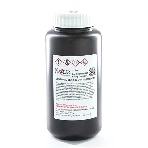 NaZdar Nem600 Neutral UV Ink - 1L for Ricoh Gen5/Gen6, KM1024 & CE4M Light Magenta ink bottle