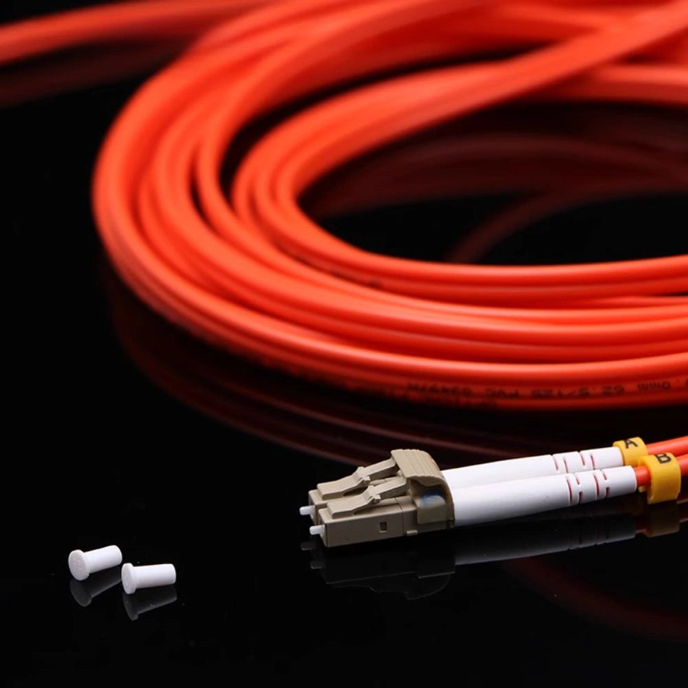 Orange Square-Head Dual-Core Fiber Optic Cable image 3