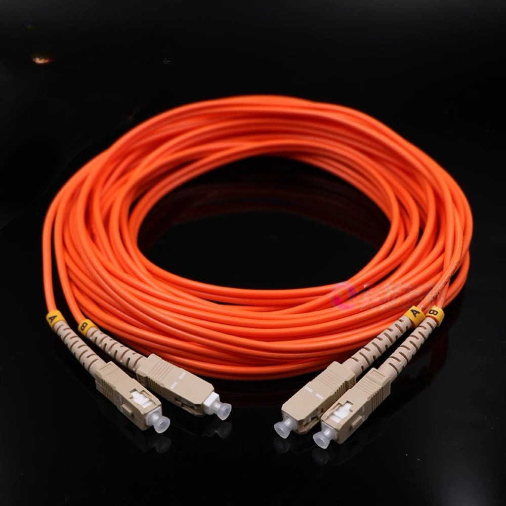 Orange Square-Head Dual-Core Fiber Optic Cable image 5