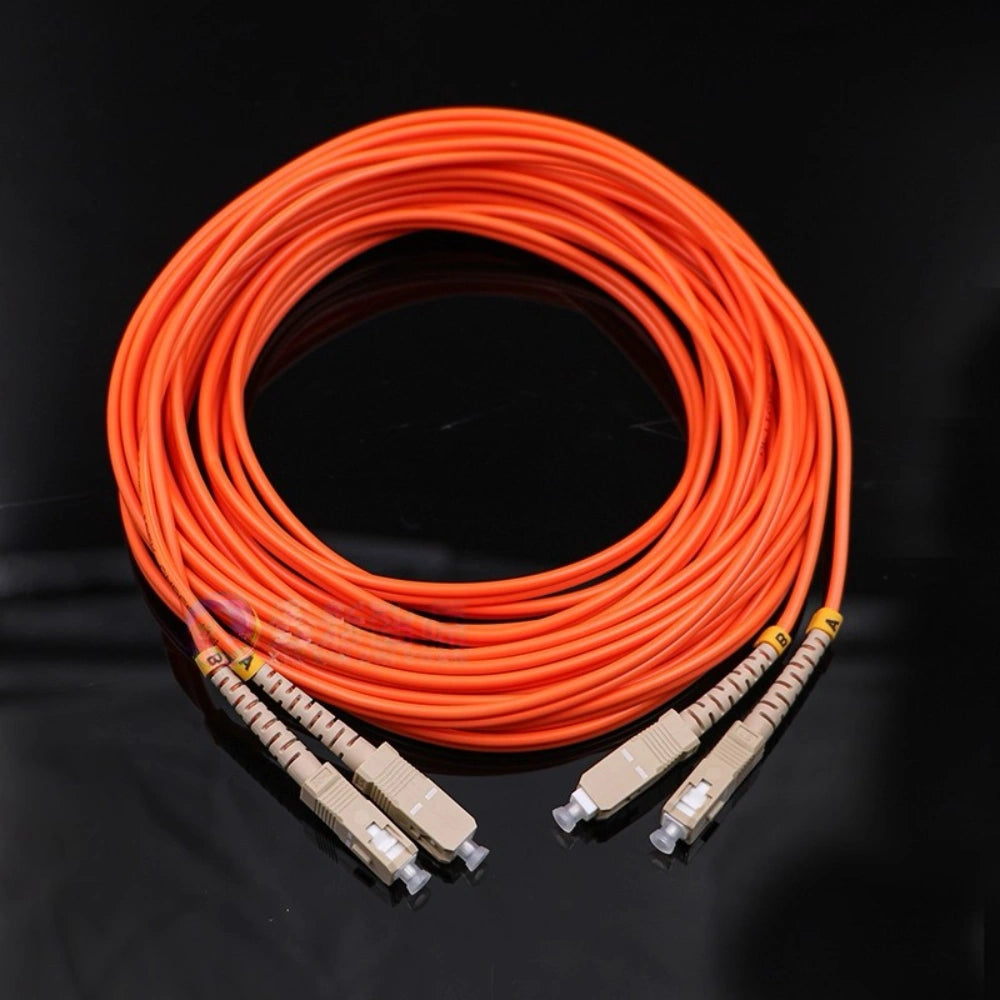 Orange Square-Head Dual-Core Fiber Optic Cable image 4