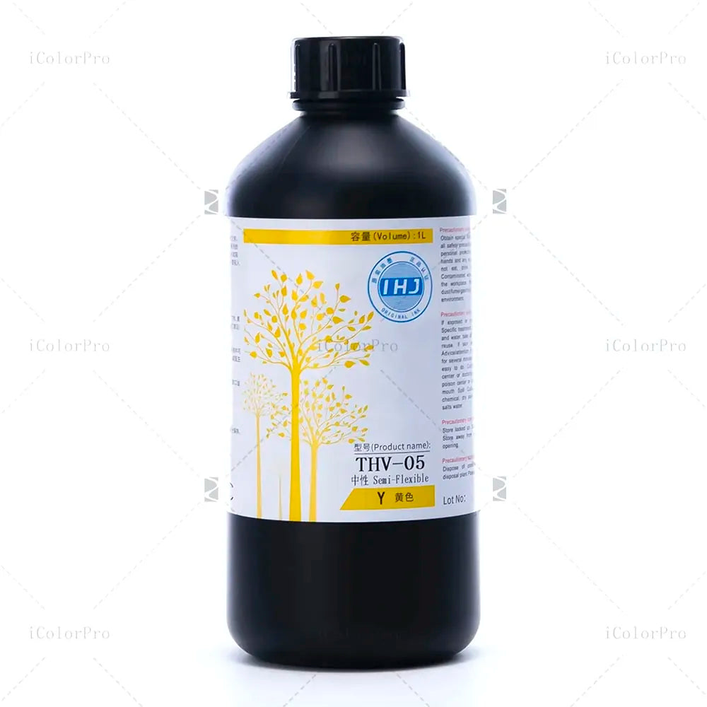THV05 Neutral UV Ink - 1L for Konica, Ricoh & Toshiba UV Printheads Yellow ink bottle