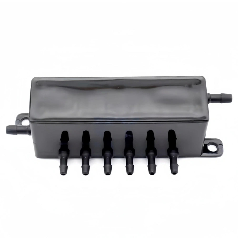 Black Ink Shunt Model 11 - Square 1 Inlet, 6 Outlets product image 1