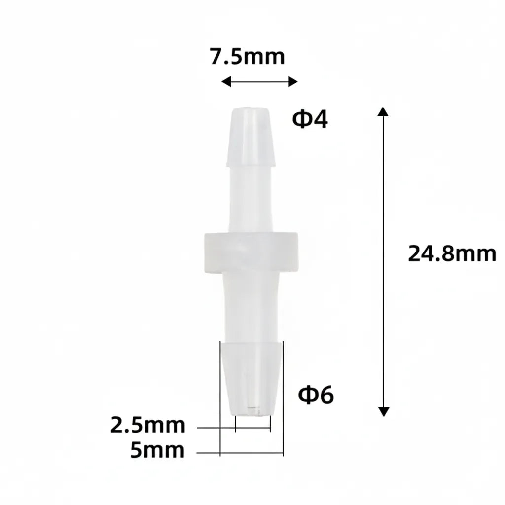 Straight Ink Tube Connector 6 mm to 4 mm product image 1
