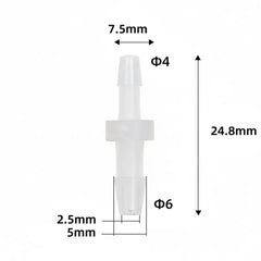 Straight Ink Tube Connector 6 mm to 4 mm product image 1