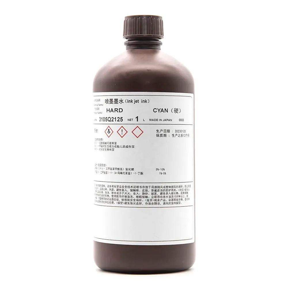 TOYO Hard UV Ink - 1L for Ricoh Gen5/Gen6, KM1024 & CE4M Cyan ink bottle